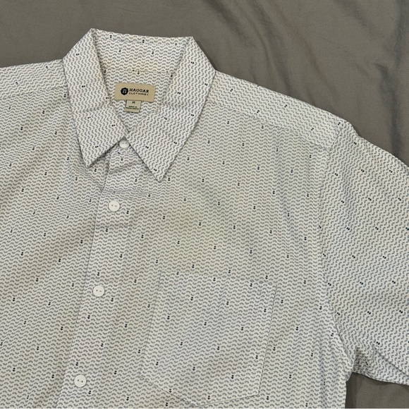 Blue and white anchors nautical print button down shirt - Picture 4 of 8